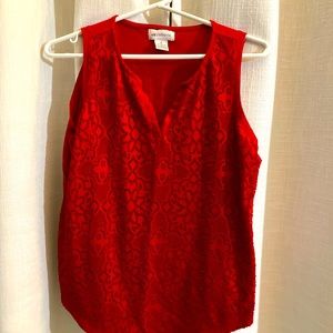 Red Lace Tank Top - Size Small